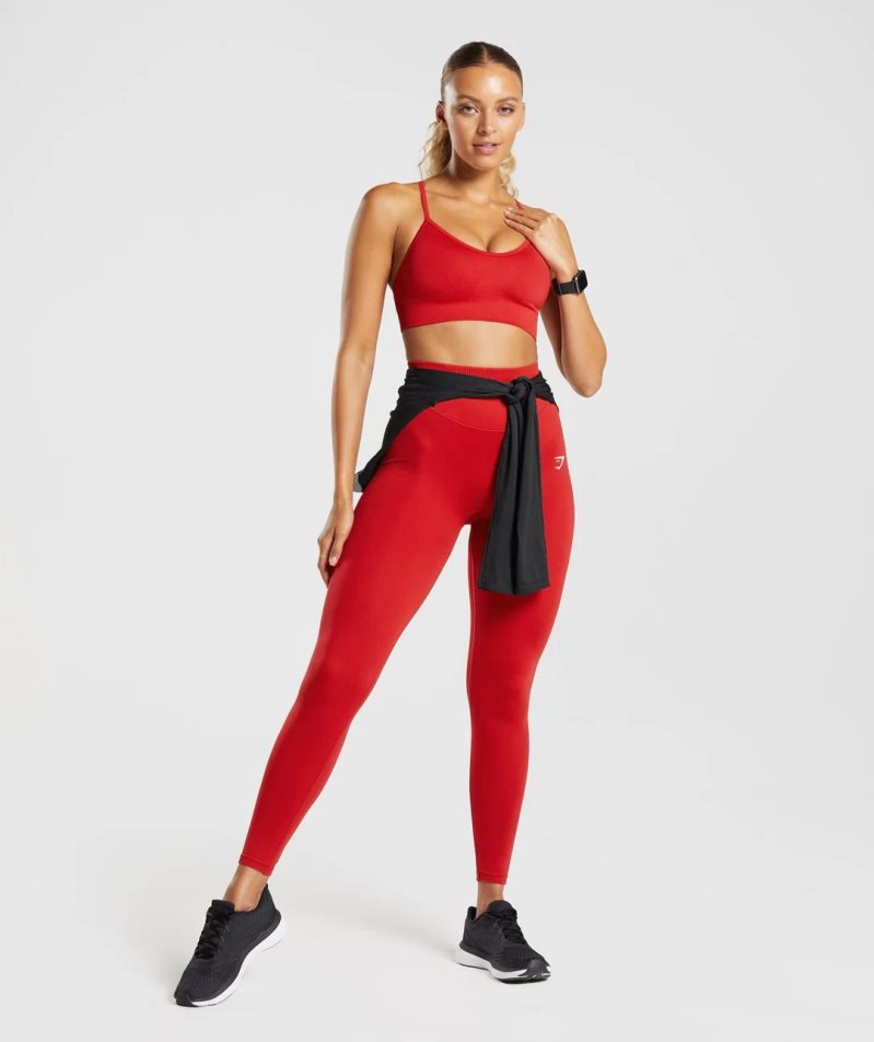 Women's Gymshark Sweat Seamless Sports Bra Red | NZ 5JLWTR